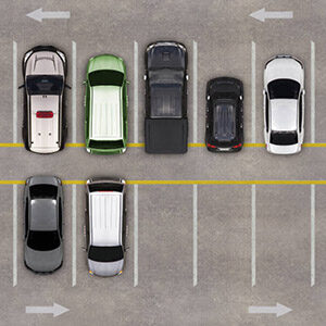 Top view of parking lot